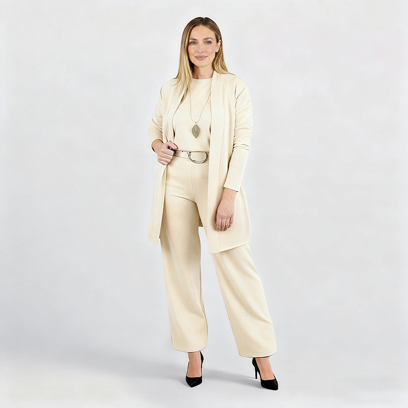 Driedelige comfortset: vest, top en broek