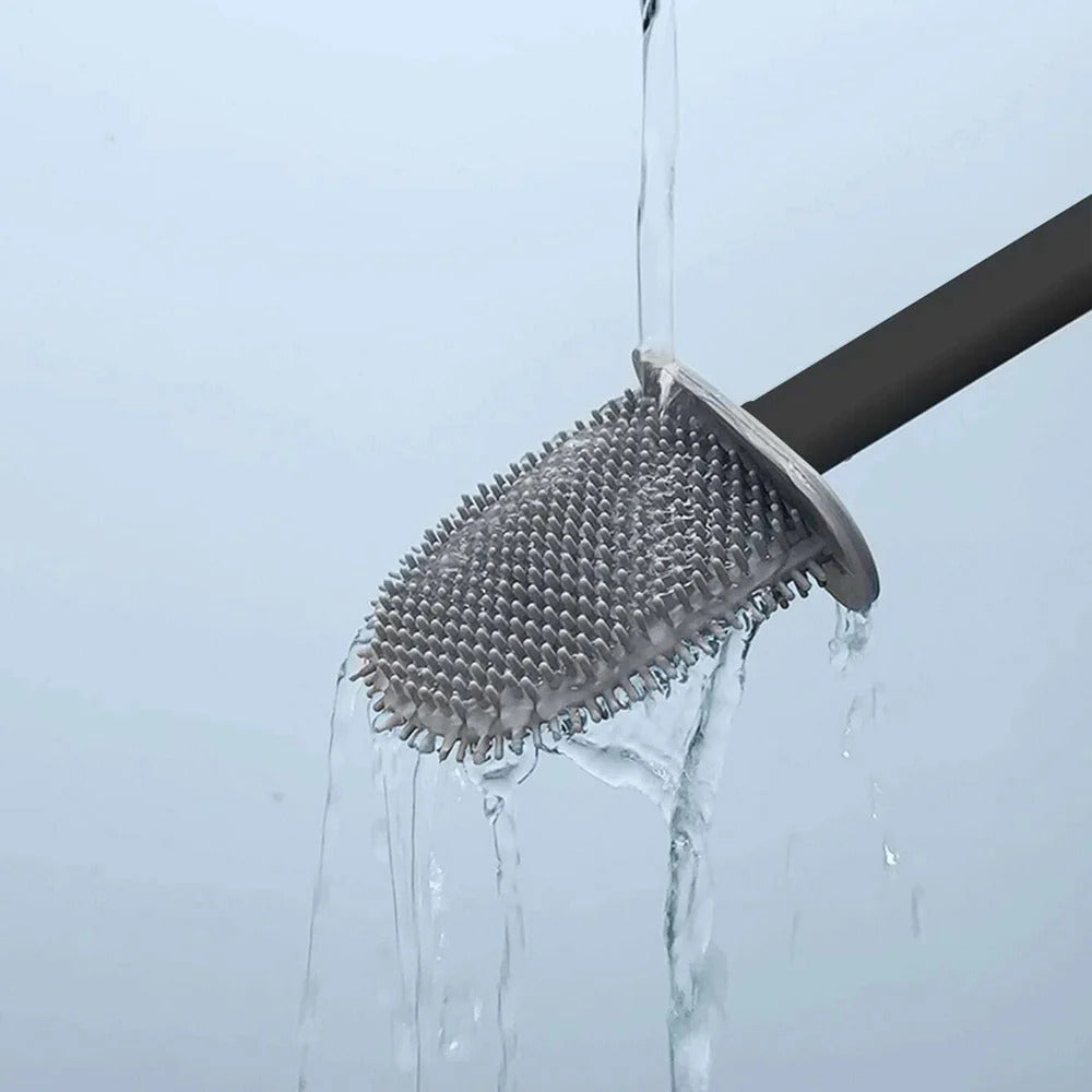 Roestvrije toiletreiniger, antislip siliconen borstel met houder