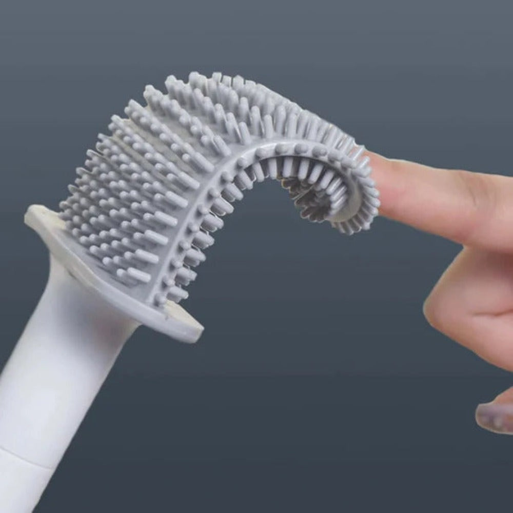 Roestvrije toiletreiniger, antislip siliconen borstel met houder