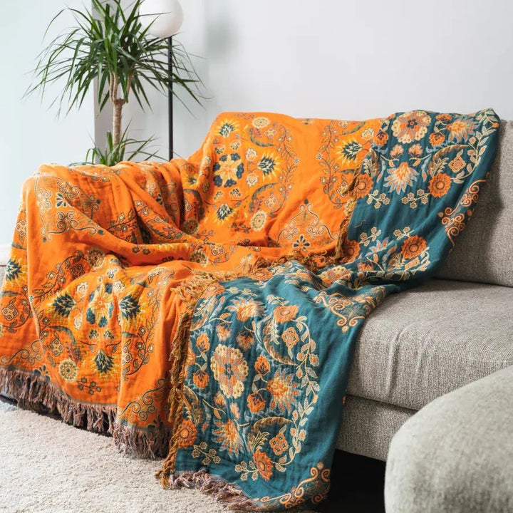 Vintage omkeerbare plaid met bloemenprint
