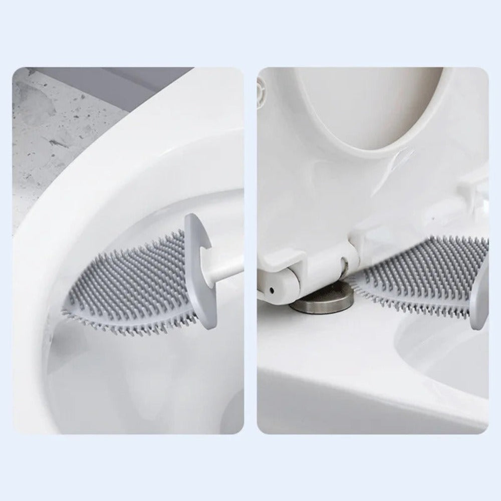 Roestvrije toiletreiniger, antislip siliconen borstel met houder
