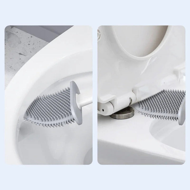 Roestvrije toiletreiniger, antislip siliconen borstel met houder