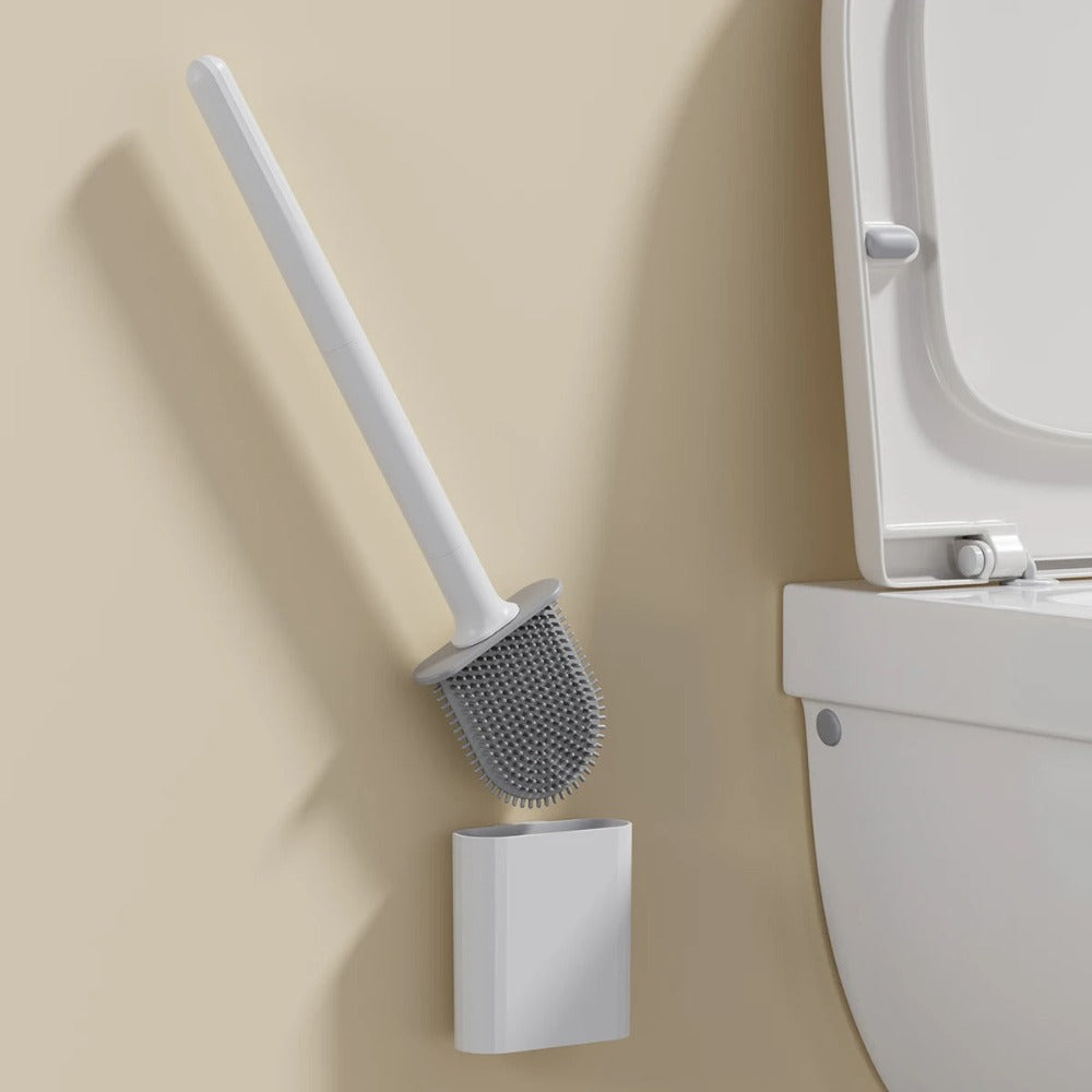 Roestvrije toiletreiniger, antislip siliconen borstel met houder