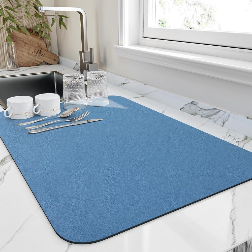 Sneldrogende afdruipmat voor de keuken met absorberend ontwerp