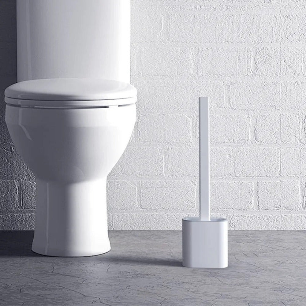 Roestvrije toiletreiniger, antislip siliconen borstel met houder