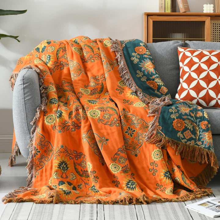 Vintage omkeerbare plaid met bloemenprint