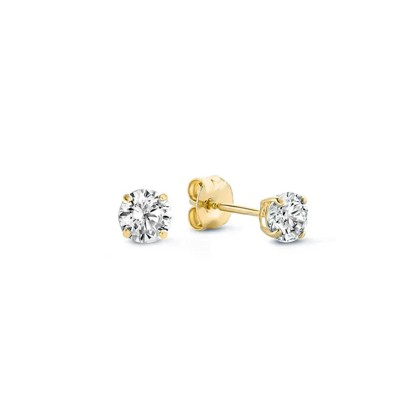 Oorbellen van wit goud met maansteen charme