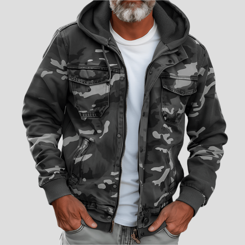 Herenjack met capuchon in camouflage-look – Bruno
