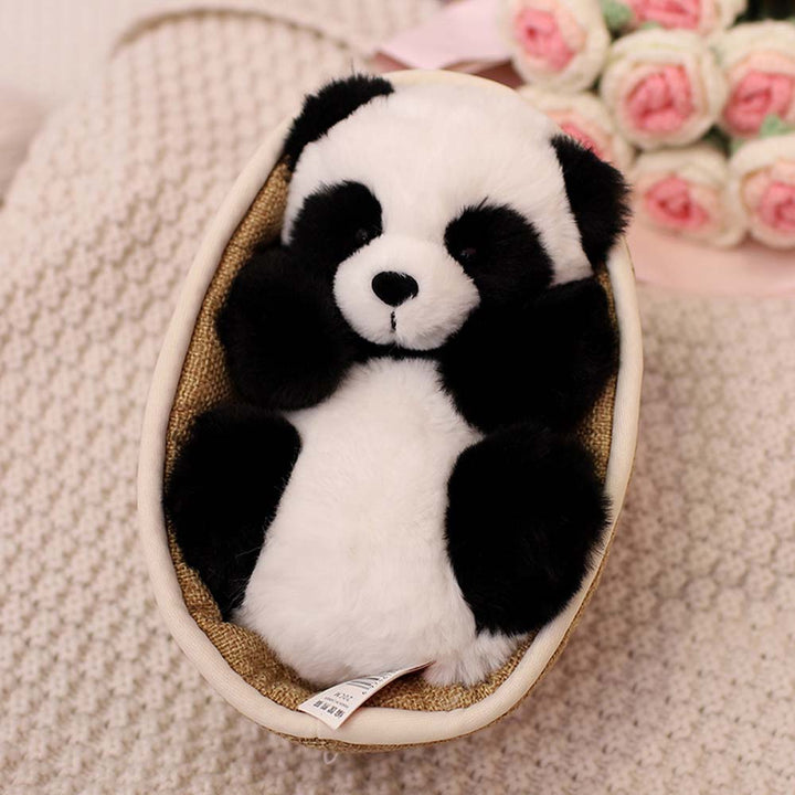 Pluche Panda met Uitneembaar Mandje – Zachte & Decoratieve Vulling – 20 cm