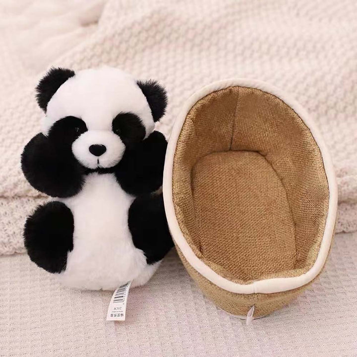 Pluche Panda met Uitneembaar Mandje – Zachte & Decoratieve Vulling – 20 cm