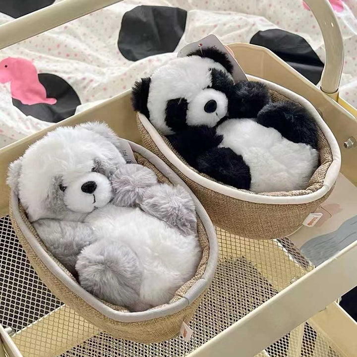 Pluche Panda met Uitneembaar Mandje – Zachte & Decoratieve Vulling – 20 cm