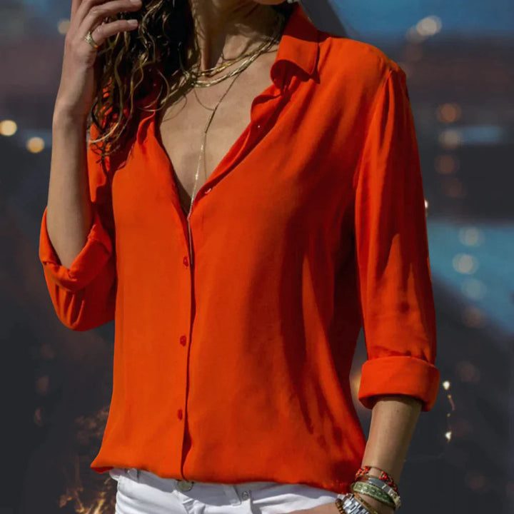 Getailleerde Blouse Met Knoopsluiting