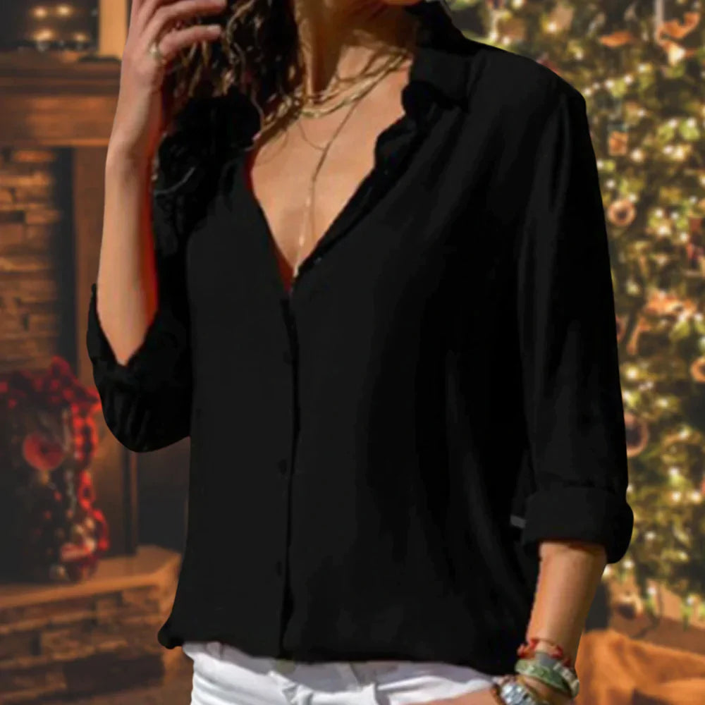 Getailleerde Blouse Met Knoopsluiting