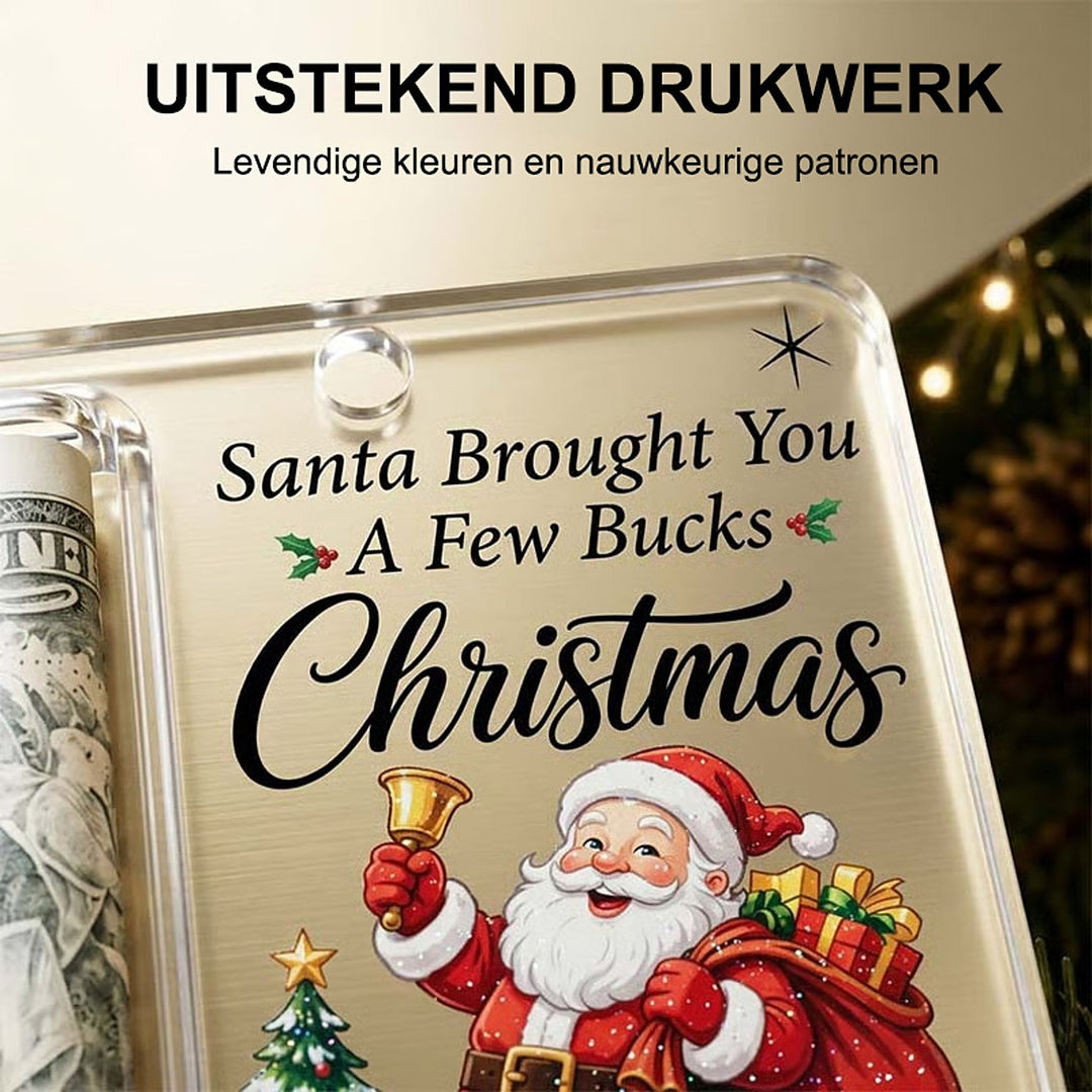 Kersthanger geldhouder - kleerhanger van helder acryl voor opgerolde bankbiljetten