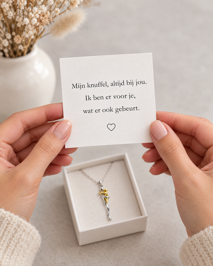 Hanger-ketting voor dochter of kleinkind in zilver- en goudkleur
