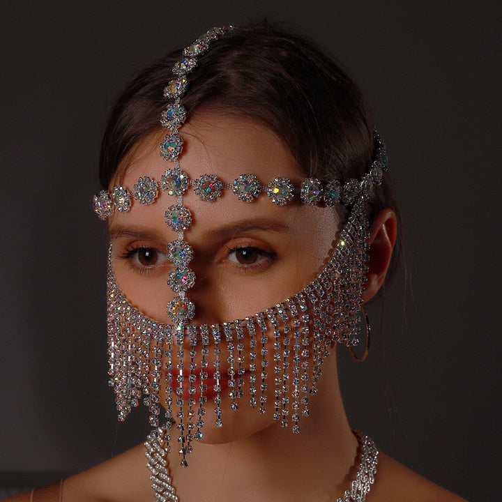 Glanzend sluiermasker | Gezichtssieraad voor maskerade
