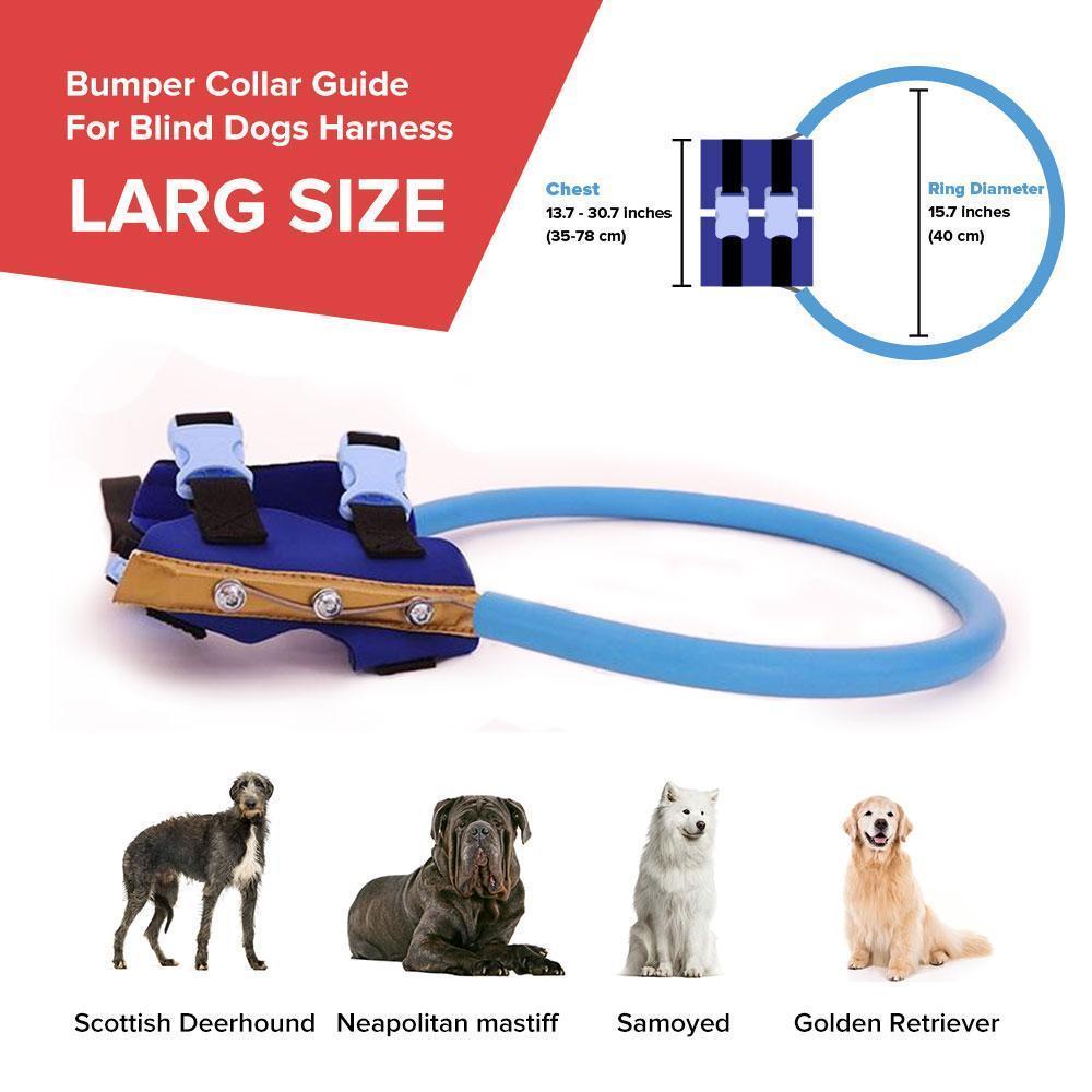 Beschermende bumperhalsband met harnas, loophulp voor blinde honden
