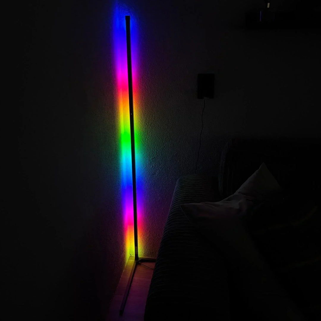 Led-hoekvloerlamp met afstandsbediening: dimbaar, modern design, indirect licht