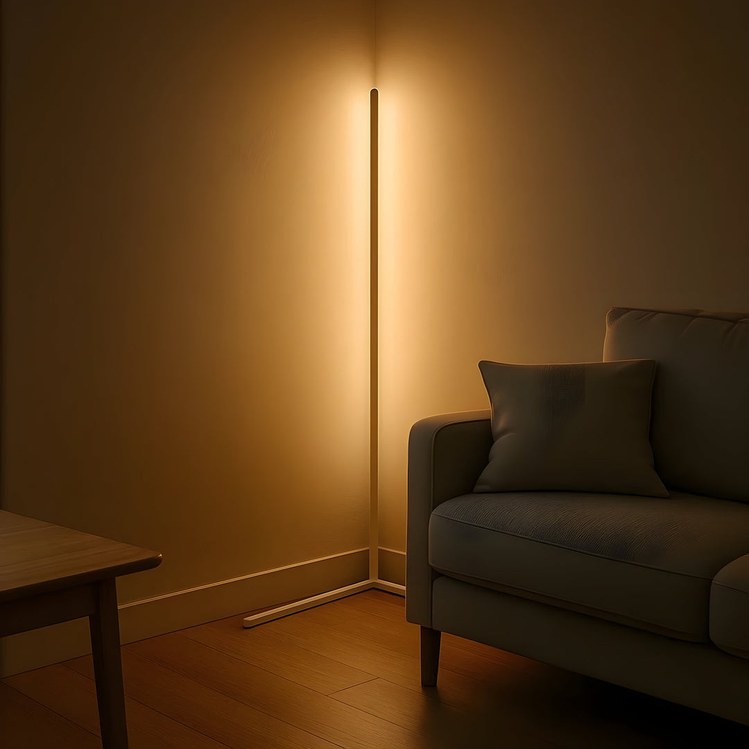 Led-hoekvloerlamp met afstandsbediening: dimbaar, modern design, indirect licht