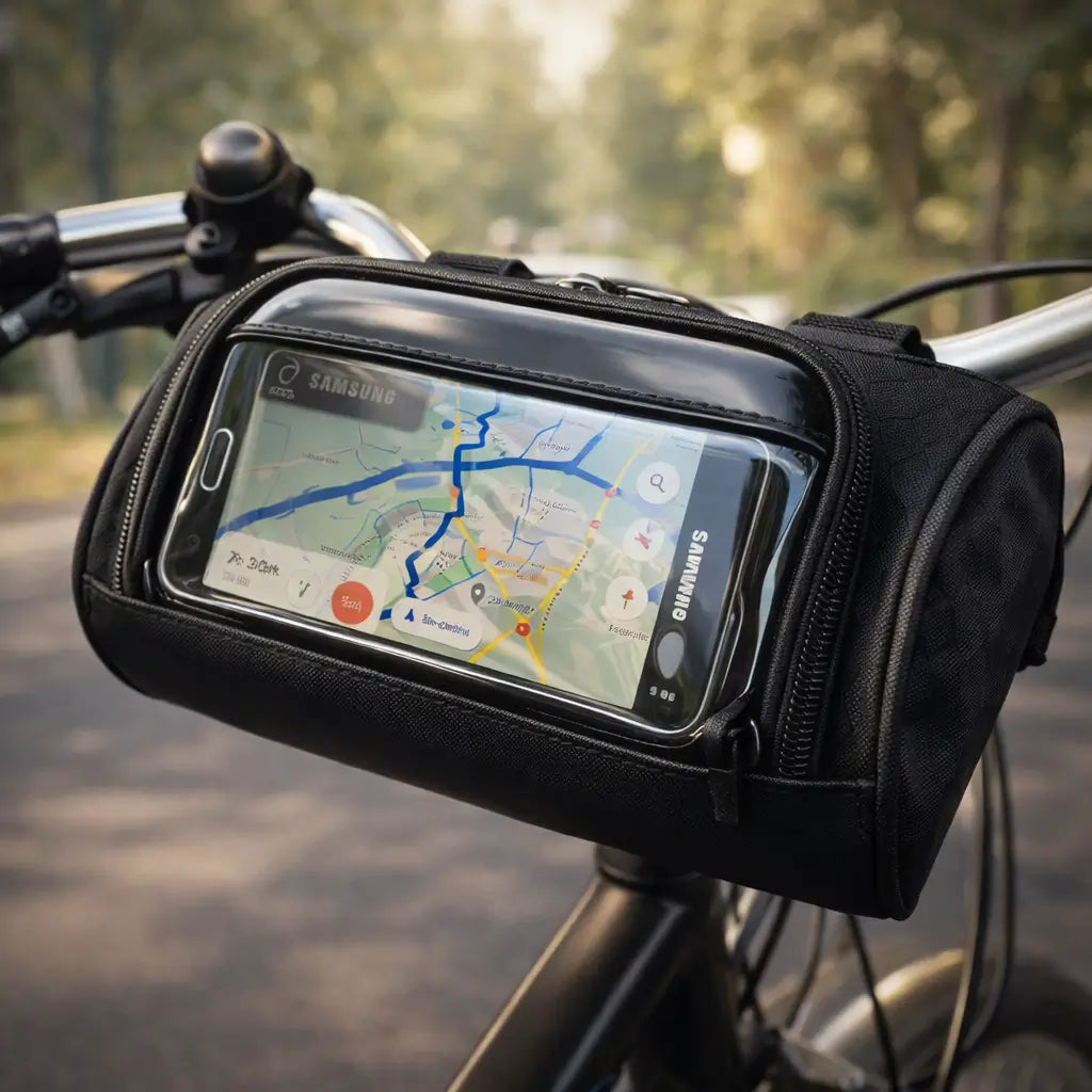 Fietsstuurtas met vak voor touchscreen-telefoon