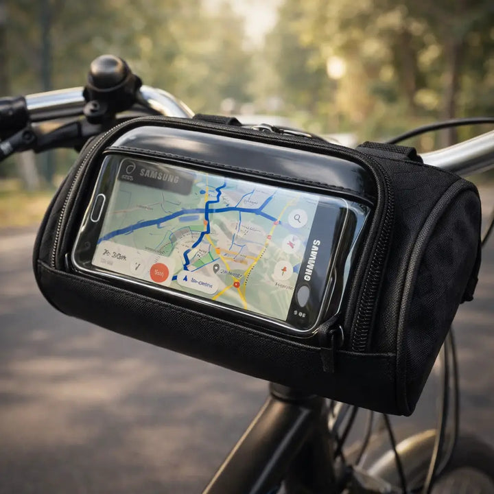 Fietsstuurtas met vak voor touchscreen-telefoon