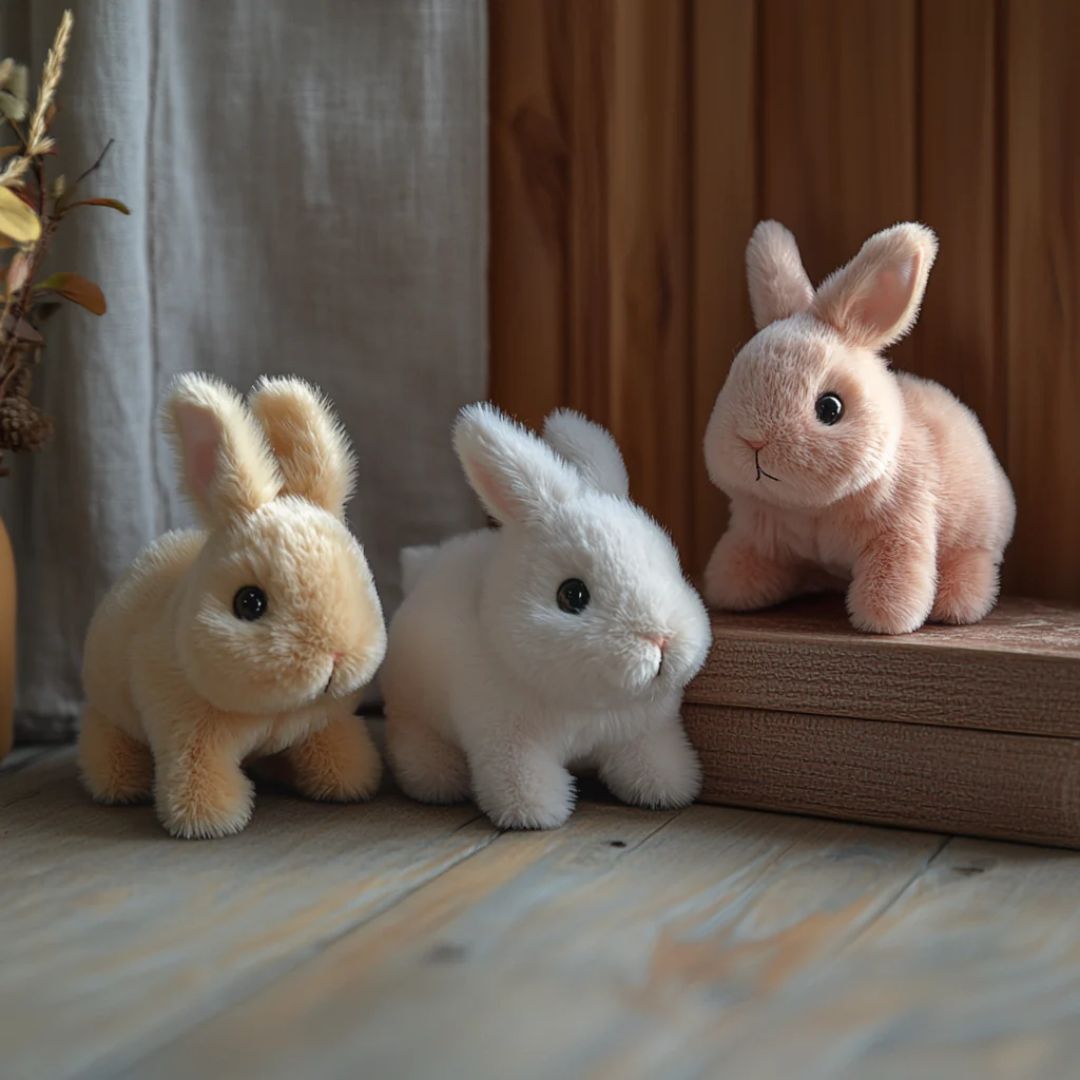 Realistische konijnenknuffel, zacht interactief dier voor kinderen