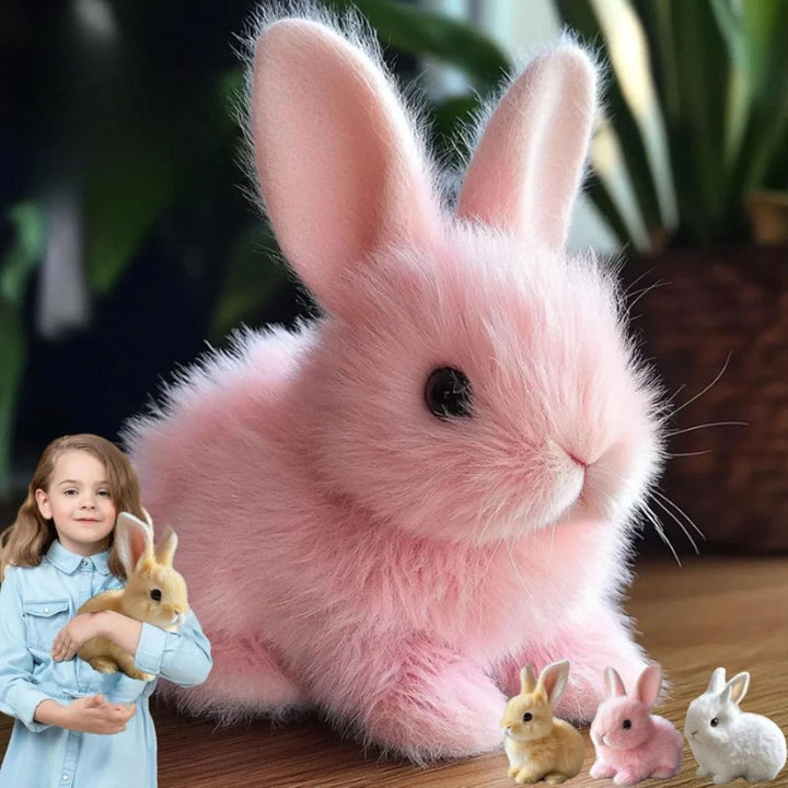 Realistische konijnenknuffel, zacht interactief dier voor kinderen