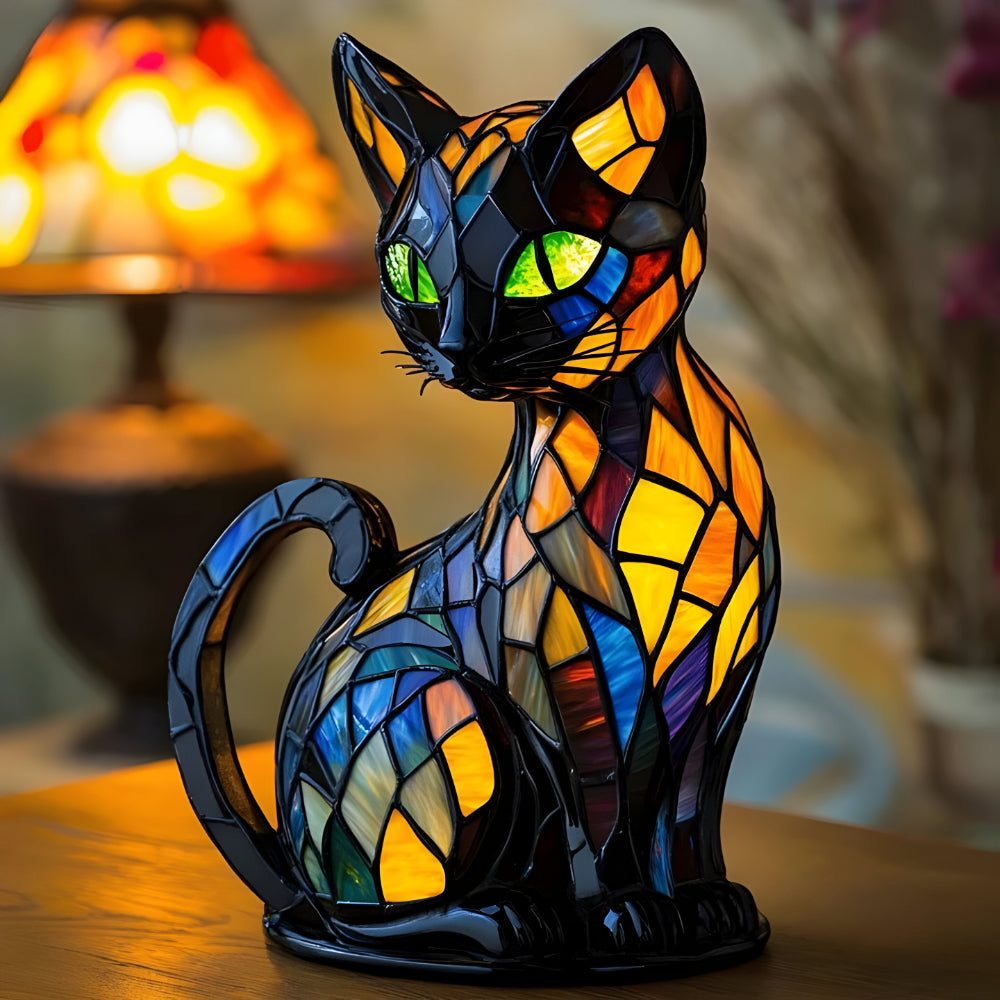 Tafellamp in kattenvorm, zachte kleurwisselende sfeerverlichting voor in huis