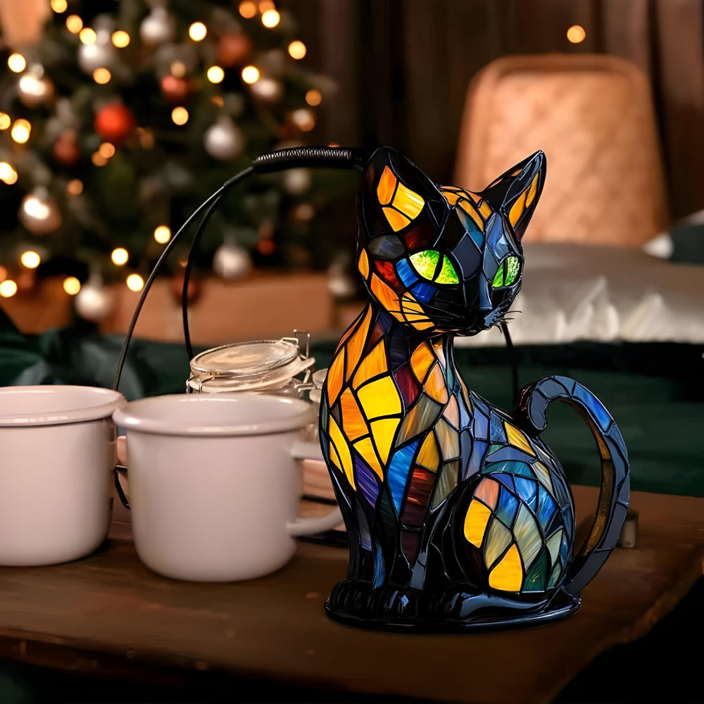 Tafellamp in kattenvorm, zachte kleurwisselende sfeerverlichting voor in huis