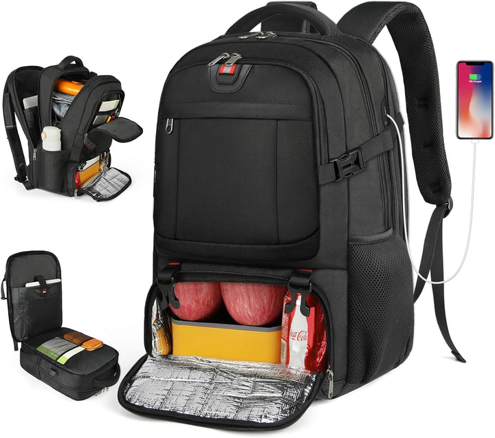 Extra Grote Reisrugzak voor Lunch en Laptop met USB-oplaadpoort