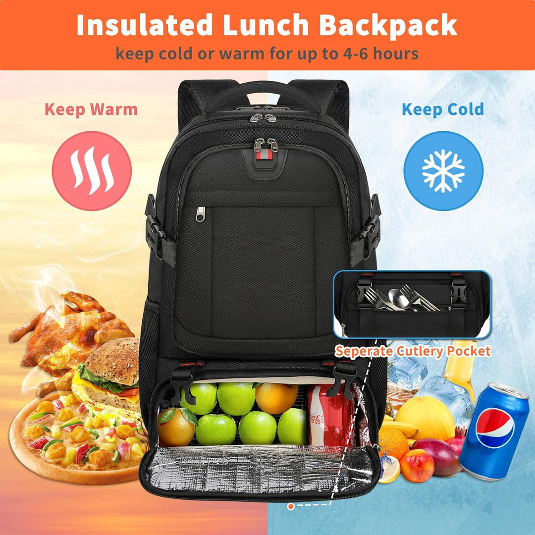 Extra Grote Reisrugzak voor Lunch en Laptop met USB-oplaadpoort