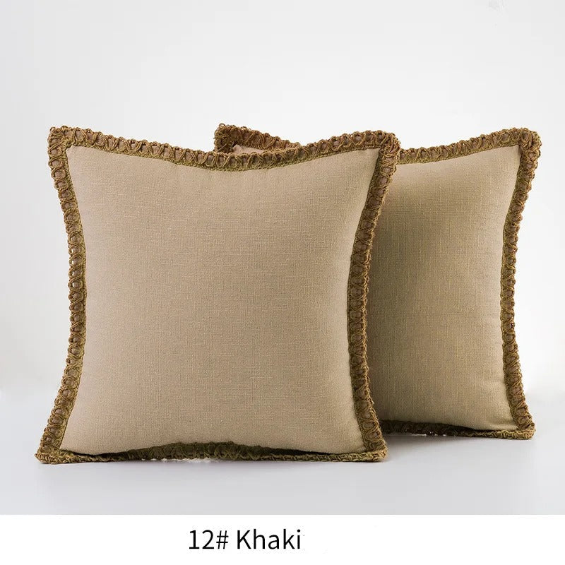 Vierkante kussenhoes klassiek grijs en rood decoratieve stijl