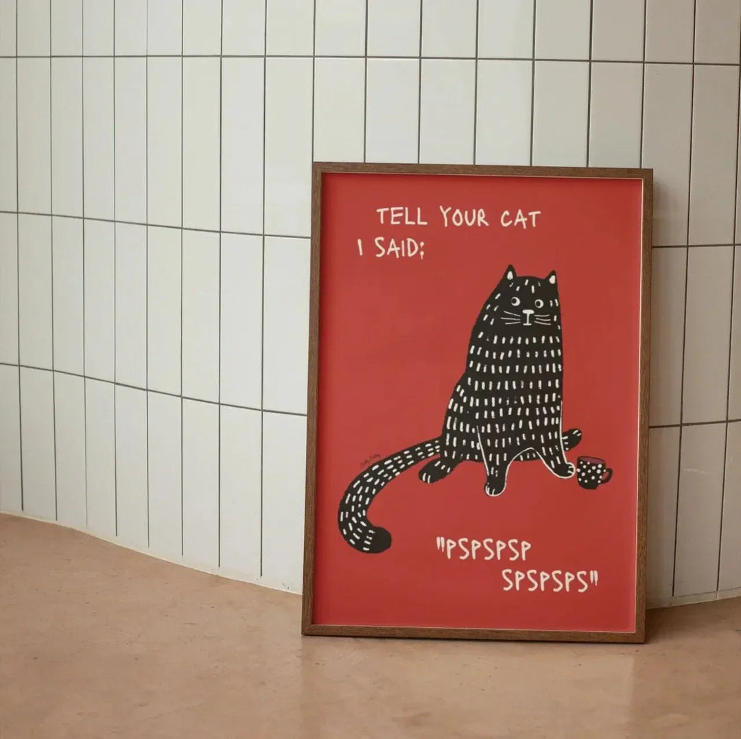 Moderne zwarte kat wanddecoratie voor in huis