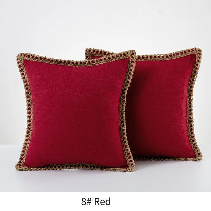 Vierkante kussenhoes klassiek grijs en rood decoratieve stijl