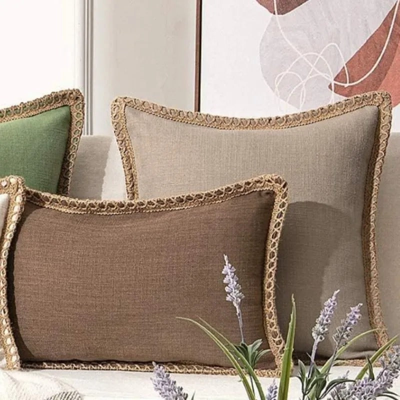 Vierkante kussenhoes klassiek grijs en rood decoratieve stijl