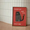 Moderne zwarte kat wanddecoratie voor in huis