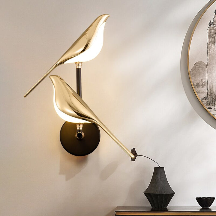 Moderne vogel-wandlamp – AviaryGlow