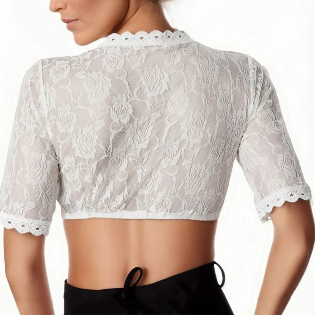Witte dirndlblouse voor dames voor het Oktoberfest
