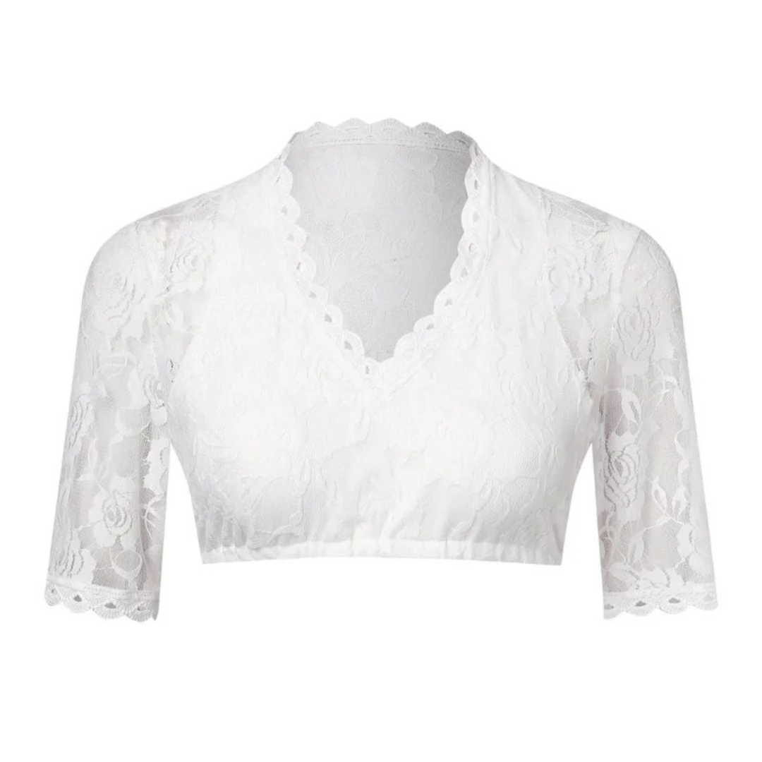 Witte dirndlblouse voor dames voor het Oktoberfest