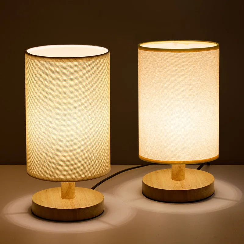 Moderne Houten Lamp voor Nachtkastje | Dimbaar & Afstandsbediening