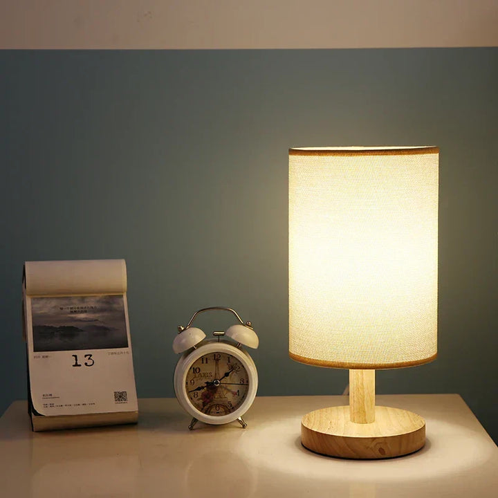 Moderne Houten Lamp voor Nachtkastje | Dimbaar & Afstandsbediening