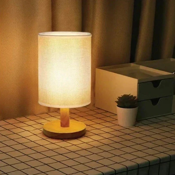 Moderne Houten Lamp voor Nachtkastje | Dimbaar & Afstandsbediening