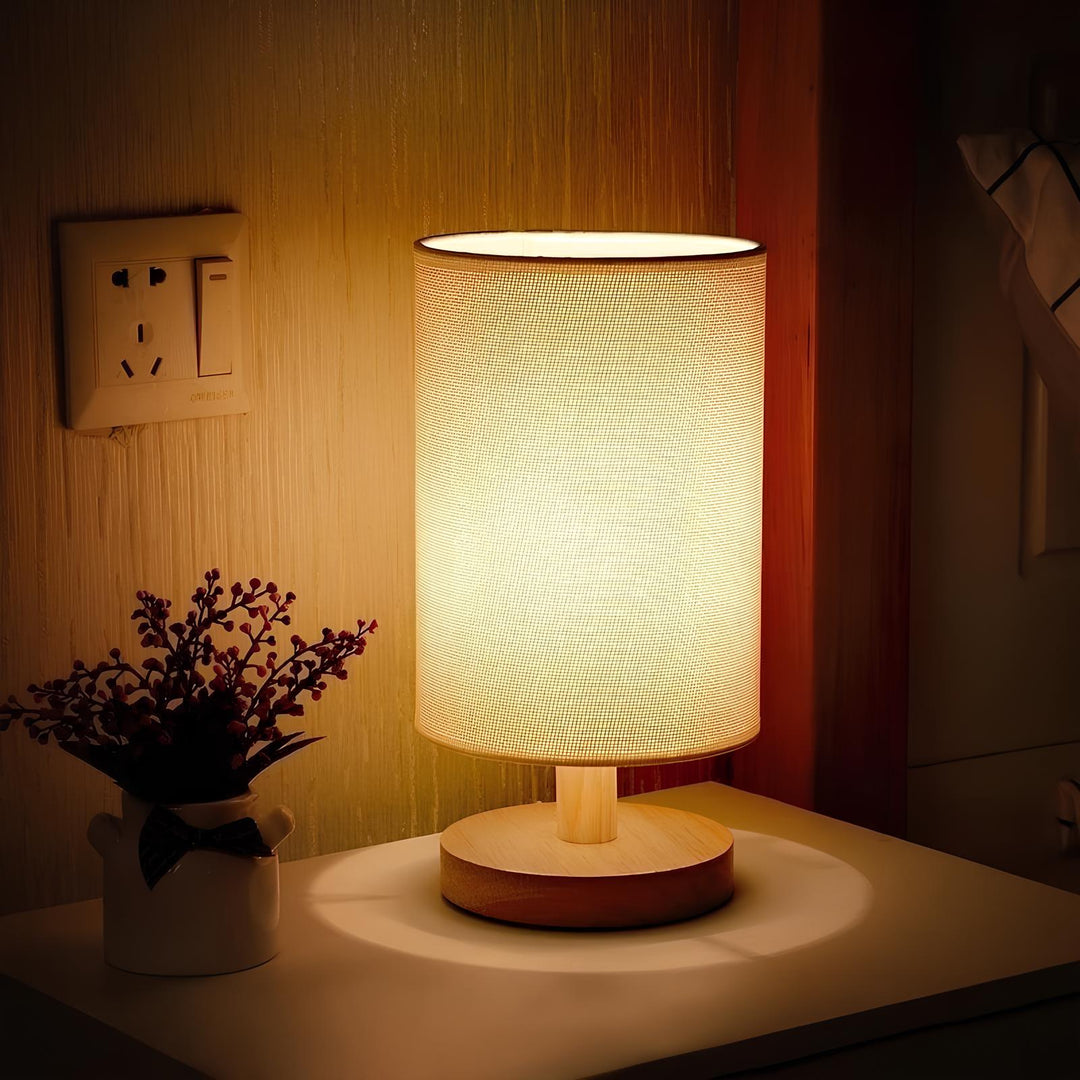 Moderne Houten Lamp voor Nachtkastje | Dimbaar & Afstandsbediening