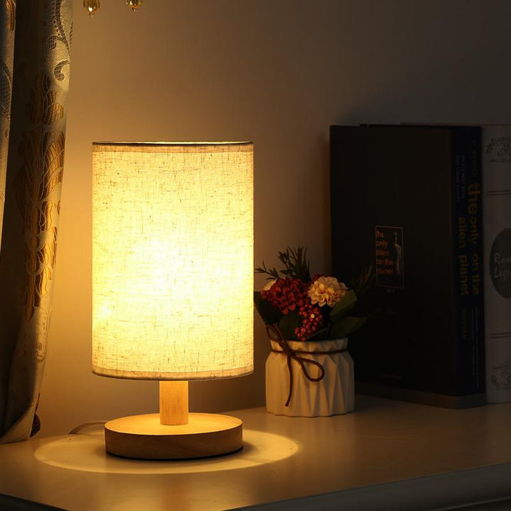Moderne Houten Lamp voor Nachtkastje | Dimbaar & Afstandsbediening