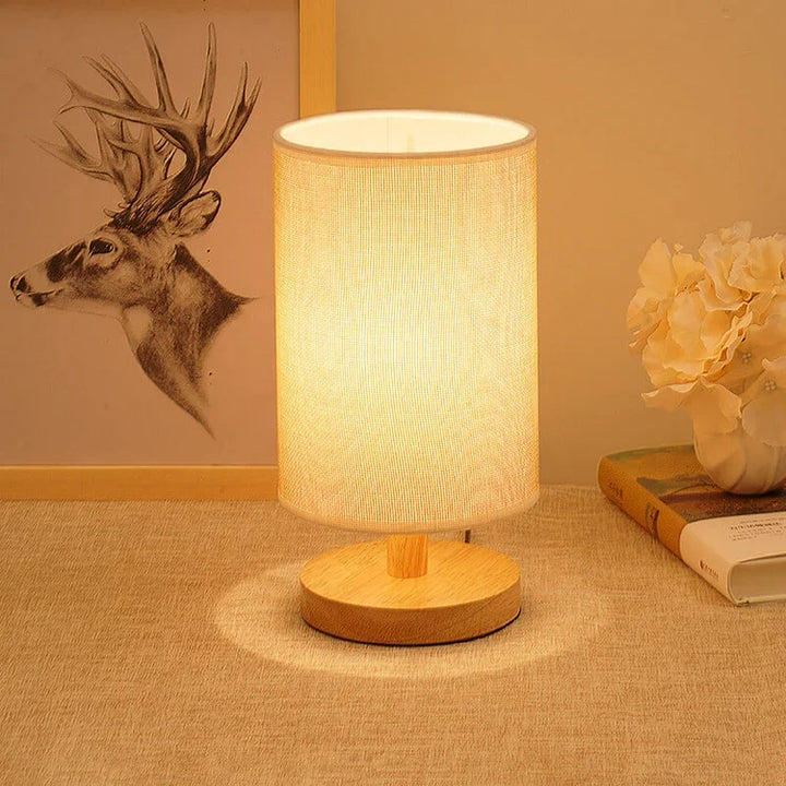 Moderne Houten Lamp voor Nachtkastje | Dimbaar & Afstandsbediening