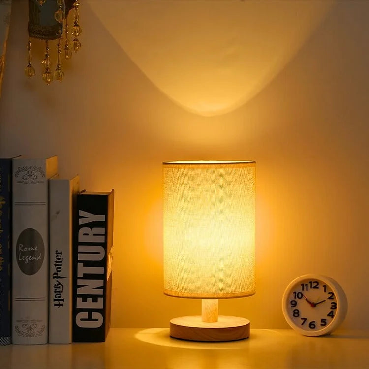 Moderne Houten Lamp voor Nachtkastje | Dimbaar & Afstandsbediening