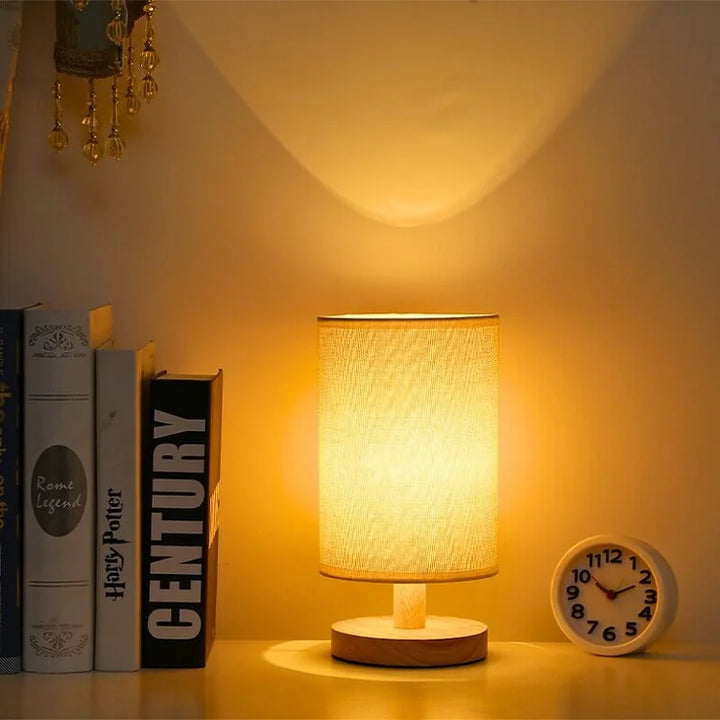 Moderne Houten Lamp voor Nachtkastje | Dimbaar & Afstandsbediening