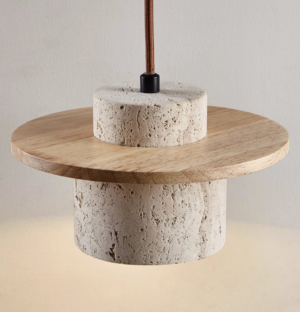Travertijn hanglamp voor natuurlijke luxe - StoneGlow