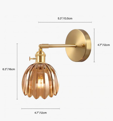 Wandlamp in tulpstijl, vintage retro bloemenwandlamp