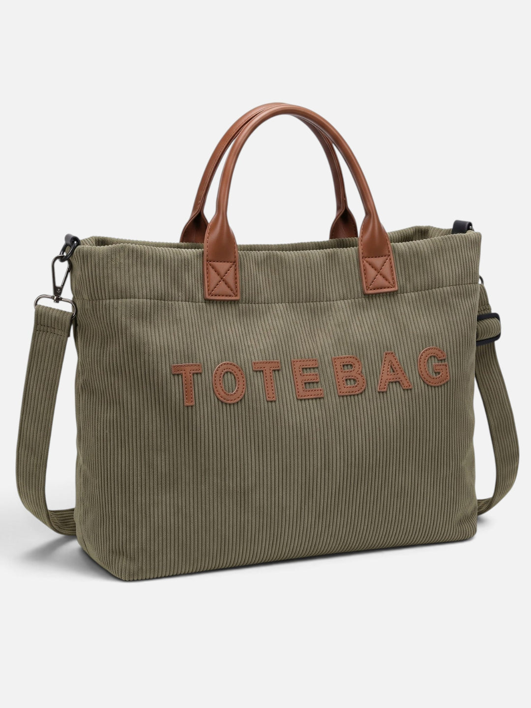 Ribfluwelen Shopper voor Dames met Letters